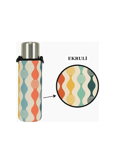 Klasik Kulpsuz 1.0 Lt. İle Uyumlu Omuz Askılı Termos Kılıfı Çok Renkli
