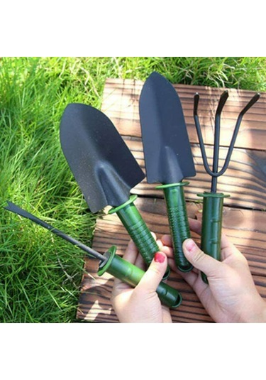 Symbee 4'lü Dayanıklı Bahçe Aleti Seti: Kova, Tırpan, Çalıştırıcı - Kauçuk Saplı, Kaymazsız, Anti-rus, El Yorgunluğunu Azaltır