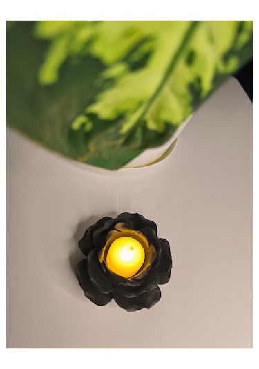 Mumluk - Gül Tealight Tutucu Siyah