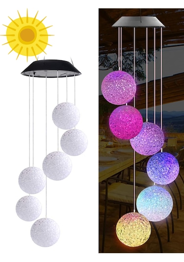 Greentech Güneş Enerjili Renk Geçişli Kristal Top Aydınlatma / GT-SL10