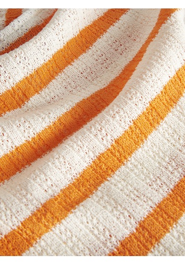 Jack & Jones Kadın Çizgili Straplez Bluz - Linnea - 12277369 Persimmon Orange