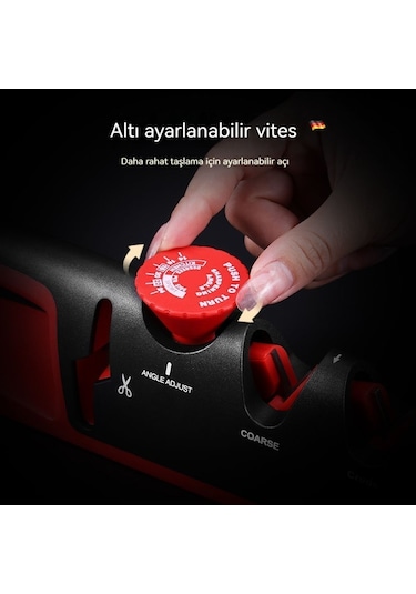 Airron Ayarlanabilir Açıya Sahip Ev Tipi Elmas Kalemtıraş-siyah