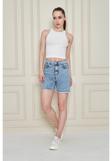 Kar Yikama Puskul Detayli Sort Mavi