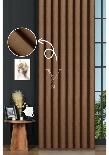 Petek Fon Perde V-1019 Sütlü Kahve Sütlü Kahve