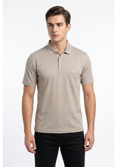 Baglan Erkek Polo Yaka Cepli Tişört 5107 Bgl-st04562 Bej