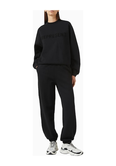 Represent Owners Club Sweatshirt, Brushed Cotton Fleece Sweatshirt Siyah