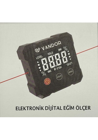 Vdr Dijital Açı Ölçer Miknatıslı Eğim Göztergeli Lazer Işık