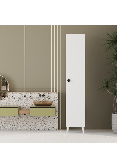 Tek Kapaklı 5 Raflı Çok Amaçlı Banyo Mutfak Kiler Dolabı