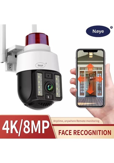 Teknomila Çakarlı 8mp 4k Speed Dome Kablosuz Dış Mekan Kamera 5x