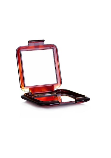 Kozel Extra Lux Kare İkili Çanta Tipi Makyaj Aynası Kahverengi