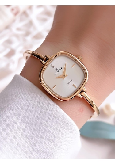 Essence Vintage Seri Küçük Kasa Çelik Kararma Renk Atma Yapmaz Kadın Kol Saat+bileklik Bd1222.120 Sarı