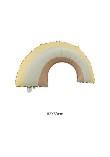 Retro Gökkuşağı Folyo Balon Büyük Boy Sarı Sarı