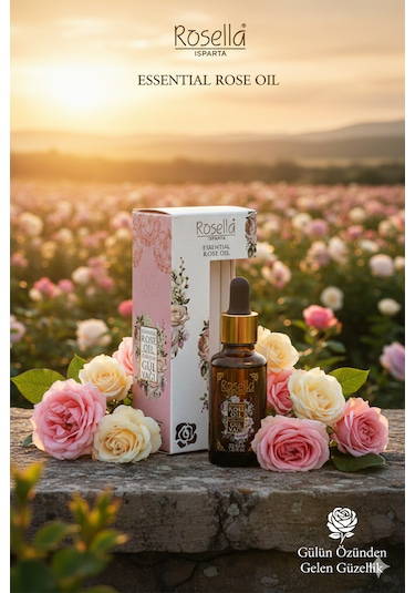 Rosella Esansiyel Doğal Gül Yağı 30 Ml