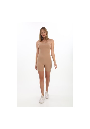 Penyebizden İnce Askılı Body Tulum -ten Rengi