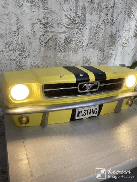 Işıklı Mustang Duvar Obje Araba, Sarı Siyah