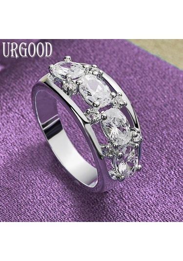 925 Ayar Gümüş Aaa Zirkon Yüzük Hediye Romantik Takı