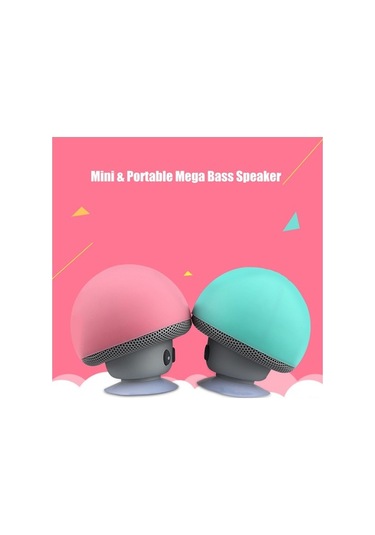 Fortunelane Kablosuz Mantar Hoparlör - Taşınabilir Mini Sub, Mikrofonlu Ve Emici Tabanlı