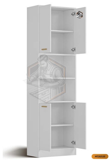 Tamamı Mdf 4 Kapaklı Ve Açık Raflı Çok Amaçlı Mutfak Dolabı/kavan