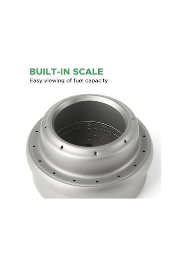 Vkemall Ti77 Saf Titanyum Taşınabilir Alkol Ocağı Gri