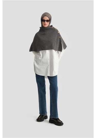 Armine Triko Pelerin 24kd4224 Antrasit