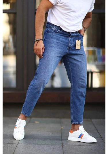 Koyu Mavi Boyfriend Pantolon-Erkek Koyu Mavi