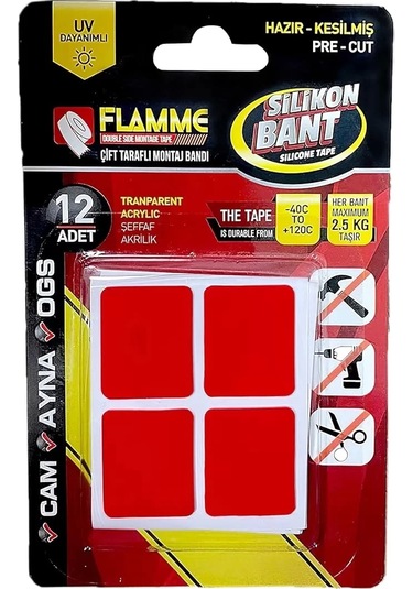 Montaj Bandı 2.5 Kg - Çift Taraflı Hazır Kesilmiş Silikon Bant 12&amp 39 Li Montaj Bandı, Şeffaf