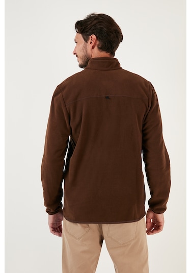 Buratti Slim Fit Anti-Pilling Tüylenme Yapmayan Bato Yaka Kışlık Şardonlu Erkek Polar 5906001 Kahve