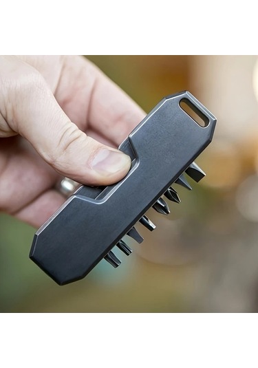 Xuweiwei Taşınabilir Cep Tornavida 1 Takım Gri Sekiz Değiştirilebilir Başlıklı Edc Seti Cebinize Sığan Portatif Alet Takımı