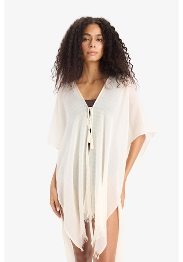 Defacto Fall İn Love Regular Fit Pamuklu Kimono Z0696az25sper103 Ekru