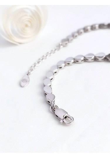 925 Ayar Gümüş Me Sıralı Damla Tasarım Spor Kadın Bileklik