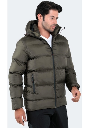 Slazenger  Hank Erkek Kapüşonlu Şişme Haki Mont & Kaban