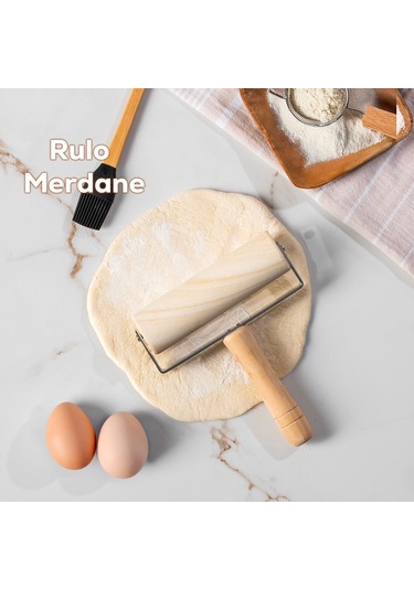 Porsima 2076 Ahşap Saplı Rulo Merdane - Oklava