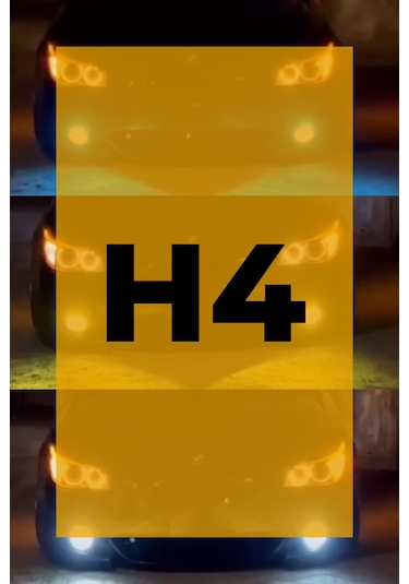H4 - 3 Renk Xenon Şimşek Etkili 3 Renk Deli Mavi - Sarı- Kristal Beyaz Led Zenon Led Xenon