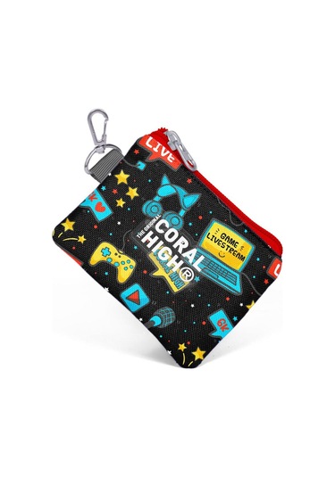 Coral High Kids Siyah Mavi Gamer Desenli Bozuk Para Çantası 21918 Siyah - Mavi