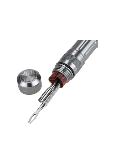 Geeksen Alüminyum Kasa İçerisinde Hızlı Tamir Seti - Pnömatik Lastik Delik Tamiri, Valf Çekirdek Kaldırma Ve Debris Temizleme Aracı Gümüş