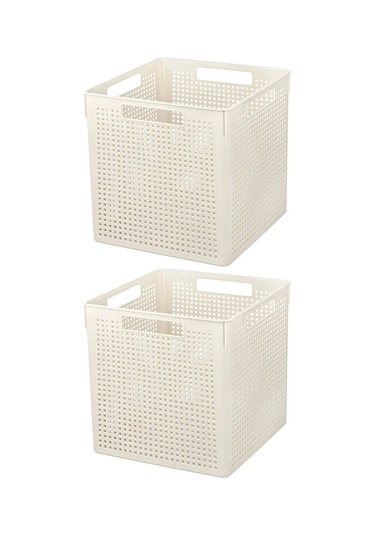 El Casa 2 Adet, 23 Litre Depolama Kutuları Depolama İçin 2 Adet, 23 Litrelik Kutular. 200720057 Fildişi