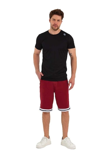 Adams Erkek Polyester Beyaz Şeritli Basketbol Şort 001