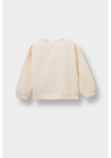 Defacto Kız Bebek Bisiklet Yaka Baskılı Sweatshirt E8919a525aubg744 Bej