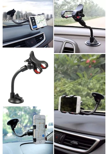 River World Oto Telefon Tutucu Universal 360 Derece Dönen Vakumlu Cama Sabitlenebilir