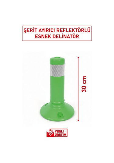 22039 Şerit Ayırıcı Esnek Delinatör 30 Cm Kompakt Boyutlu Ve Reflektörlü Trafik Ürünü