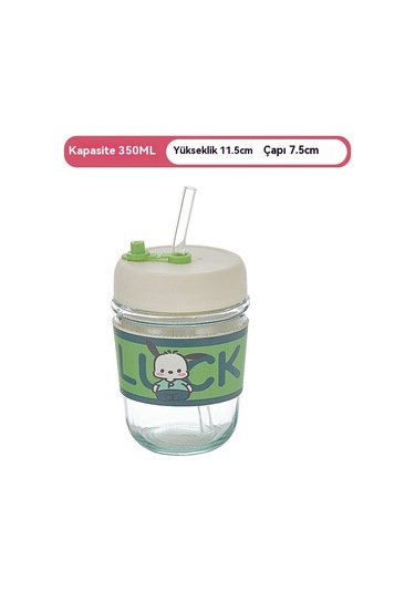 Jian Fan İnterneti Karikatür Cam Hasır Fincan Cam Kupa Kupa Pembe Pembe