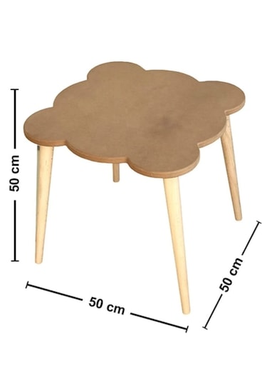Boyanabilir Ahşap Mdf Kare Çocuk Oyun Aktivite Masası Ahşap