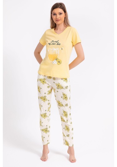 Rolypoly Sweet As Can Bee Açık Sarı Kadın Pijama Takımı 5274-29165 Açık Sarı