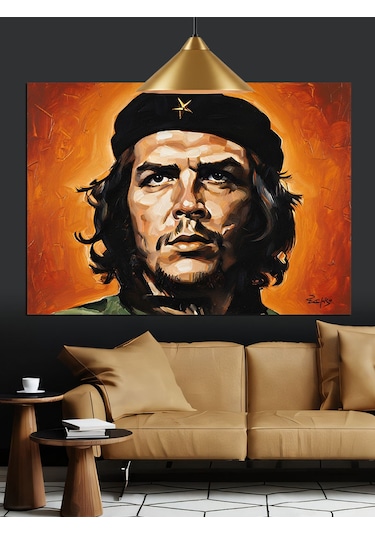 Che Guevara Portresi İllüstrasyonu Dekoratif Kanvas - Mdf Ahşap Tablo
