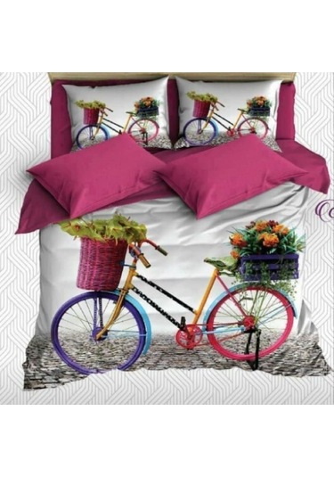 Bisiklet Tek Kişilik 3 Parça Saten & Pamuk Nevresim Takımı