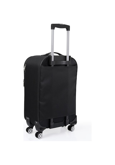Oleets 8 Tekerli Su Geçirmez Kumaş Orta Boy Valiz Siyah