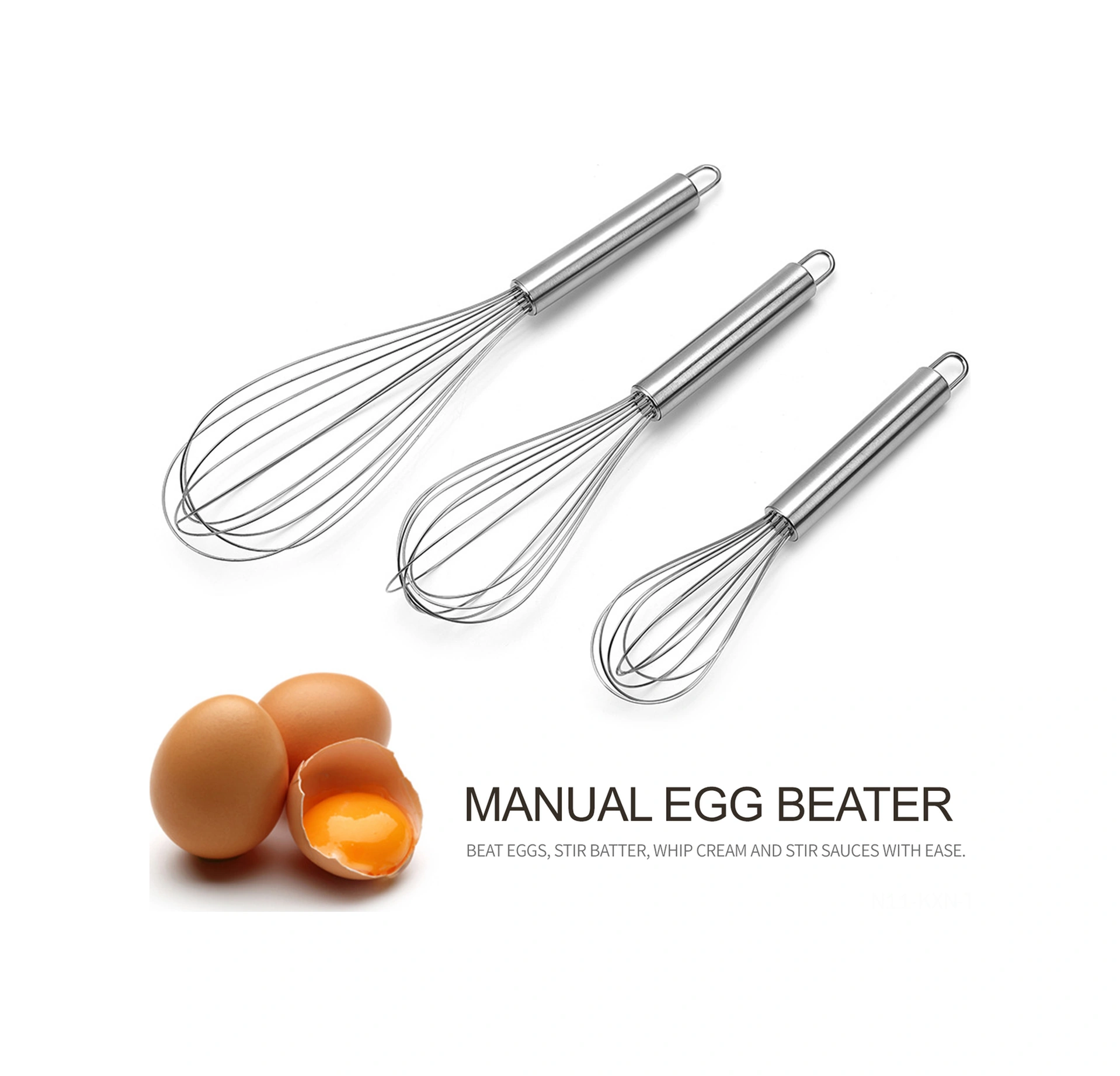 Kosona 10 İnç Paslanmaz Çelik Manuel Yumurta Çırpıcı - Ev Ve Restoran Mutfaklarda Yumurta, Krema Ve Sosu Kolayca Çırpma Aracı Diğer