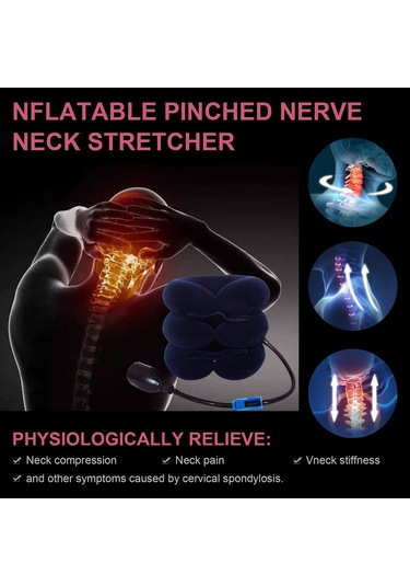 Youtek Evde Kullanan Trikatlı Lastikli Boyun Traksiyonu Cihazı - Kolay Şişirilebilir, Kasları Rafetlendirir, Kahverengi