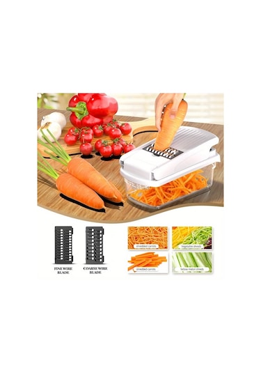 Techbloom 15 İn 1 Çok Amaçlı Mutfak Doğrama Aleti White Ev Yemekleri Dilimleme Rendeleme Ve Öğütme İçin 15 Uygulama Parti Toplantı Ve Noel İçin 1 Parça