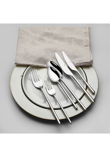 Nehir Gloria Sade 12 Kişilik 84 Parça Kutulu Çatal Kaşık Bıçak Takımı Gri